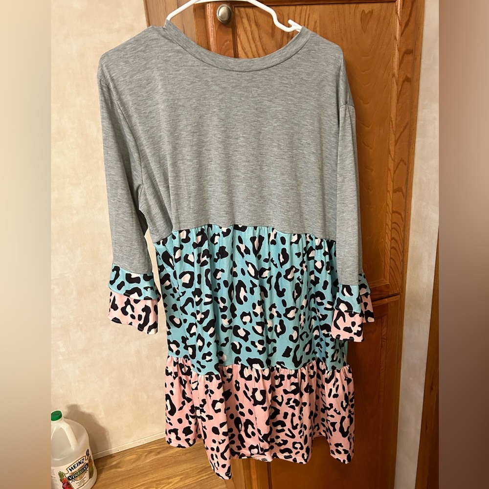 Long sleeve cheetah dress